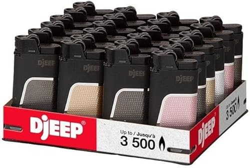 DJEEP Pocket Lighters, Bold Collection Textured, Unique Lighters, 24 Count Tray of Disposable Lighters