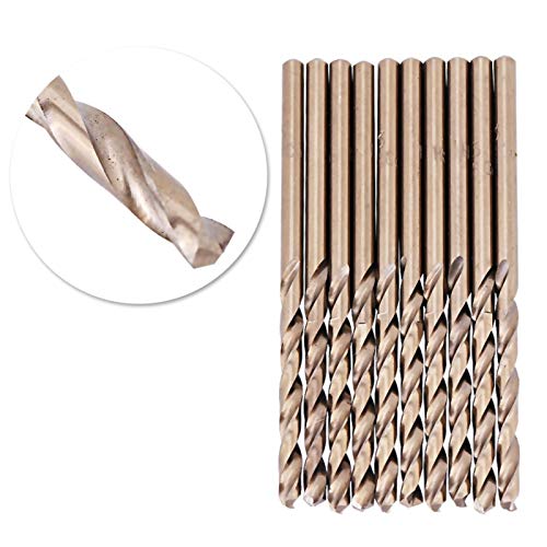 Hilitand 10pcs M35 HSS Cobalt Drill Bits, 2mm HSS-CO Drill Bits Set, Twist Drill Bits, for Drilling on Stainless Steel