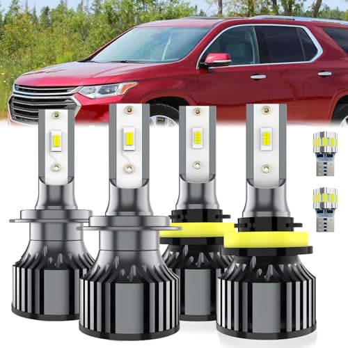 Image of For Chevy Traverse 2013-2018 Light Bulbs, Integrated Hi-Lo Beam And License Plate Light Combo, Plug-and-Play Installation, 6 Pack