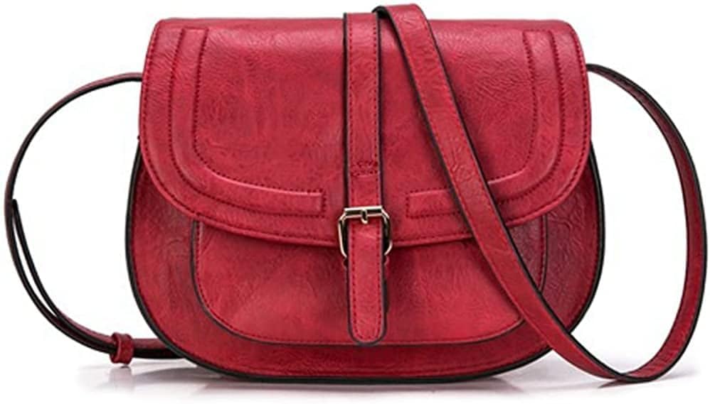 LESSO Shoulder Bag for Women Leather Crossbody Purse Retro Satchel Handbag Lightweight Pocketbook