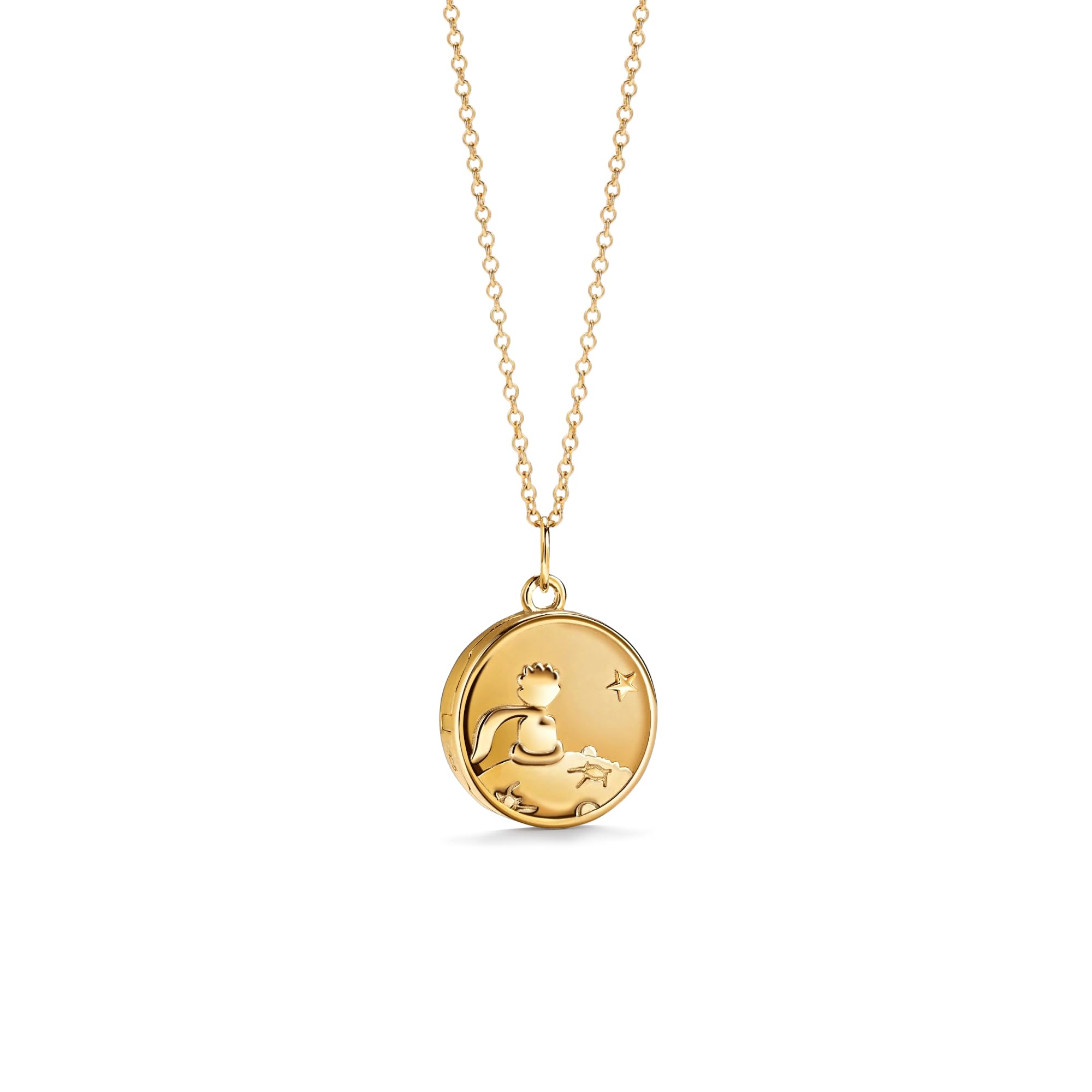 PERIMADE Collar con medallón personalizado para mujer, medallón personalizado de príncipe pequeño que sostiene fotos, grabado personalizado, texto conmemorativo, regalo de joyería de cumpleaños y