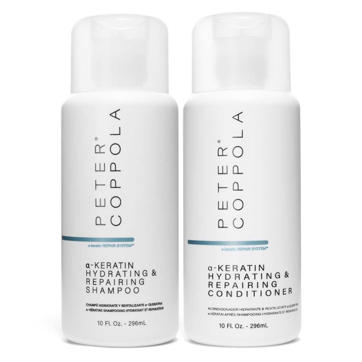 a-Keratin Hydrating & Repairing Shampoo and Conditioner Duo - Strengthen and Repair Damaged Hair - Nourishes for Soft, Shiny Hair 10 oz