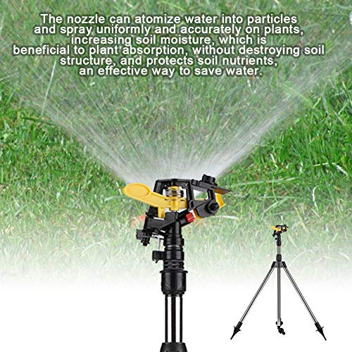 Stainless Steel Tripod Sprinkler Adjustable Plastic Lawn Sprinkler Water Irrigation Tool Sprinkler Auto System Irrigation for Yard Garden Flowers Plants Trees - Image 2