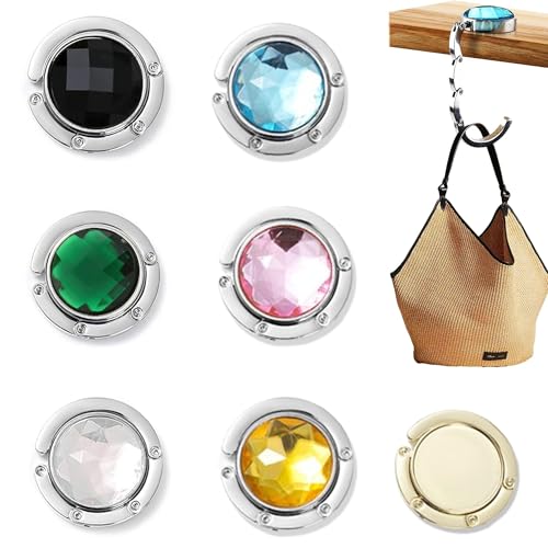 6 Faltbare Handtaschen-Tisch-Aufhänger, Taschen Halterung Tisch, Tisch Handtaschenhalter Haken, Tragbare Tischhaken Für Handtaschen, Für Restaurants, Cafés – Geschenk Für Frauen & Mädchen(6 Farbe).