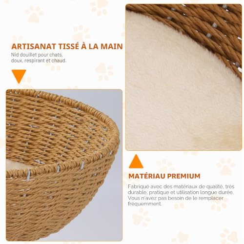 Lit pour chat bureau avec fixation sans perçage et panier surélevé ajustable