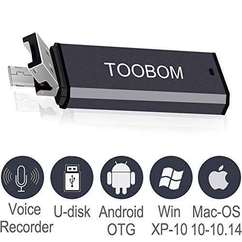 Mini USB Voice Recorder for Lectures,TOOBOM USB and Micro USB 2 in 1