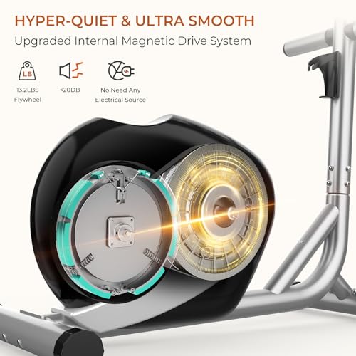 Dripex Elliptical Exercise Machine, Elliptical Machine for Home with 16 Resistance Levels, Quiet & Smooth Magnetic Elliptical Training Machines with 13.2 lb Flywheel, LCD Monitor & Pulse - Image 4