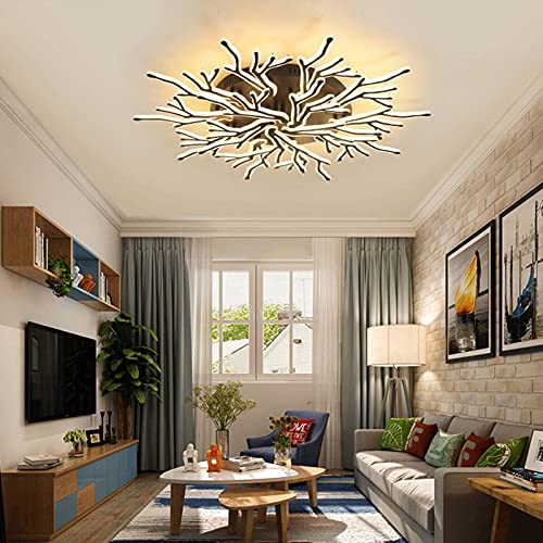 Plafonnier LED à gradation continue avec télécommande salon noir 90W - 3