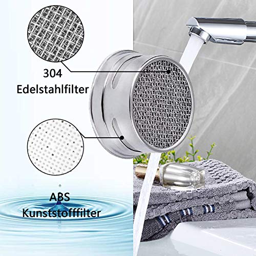 Wasserhahn Sieb M24, COOLUCK 10 Stück Wasserhahn Strahlregler Aufsatz Außengewinde, Mischdüse Einsatz mit Edelstahlfilter und Verchromten Mischdüsenschlüssel, für Wasserhähne - Image 5