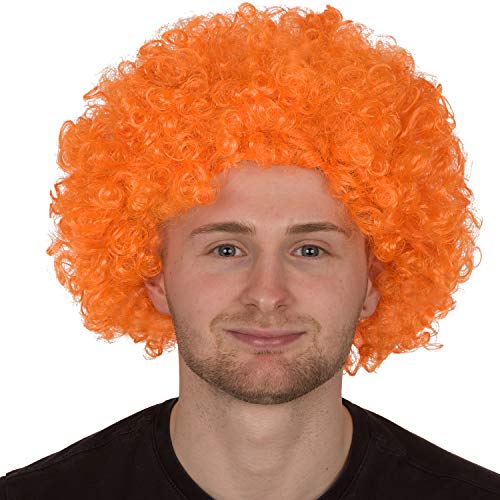 Redstar Fancy Dress - Perruque pour Adulte - Coupe Afro - Accessoire pour déguisement/fête/Clown - Orange