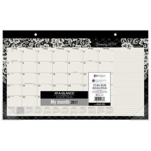 AT-A-GLANCE Desk Pad Calendar 2017, Monthly, Compact, 17-3/4 x 10-7/8