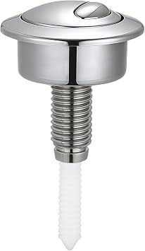 Toilet Flush Button Compatible with Twyford Siamp Optima 49, Dual Flush Toilet Push Button, Round Silver Push Button Toilet Flush Replacement for Cisterns, Fits 39 42mm Holes, ABS Assembly