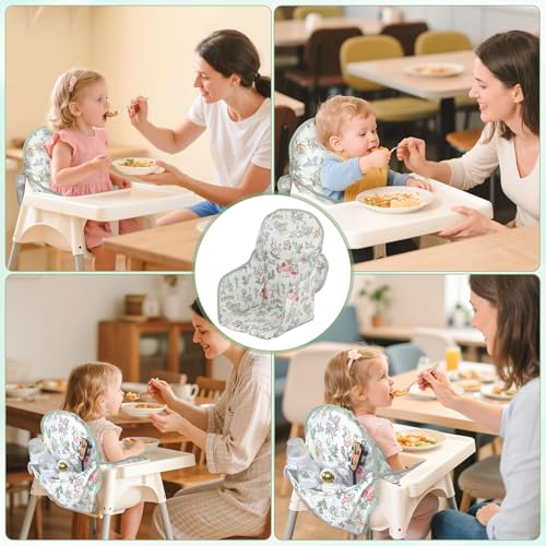 Image of For IKEA High Chair Cushion, With High Chair Handy Pocket Pouch (Bear) | For Antilop Cushion, For IKEA Antilop Highchair, Cotton Soft, Baby Sitting More Comfortable