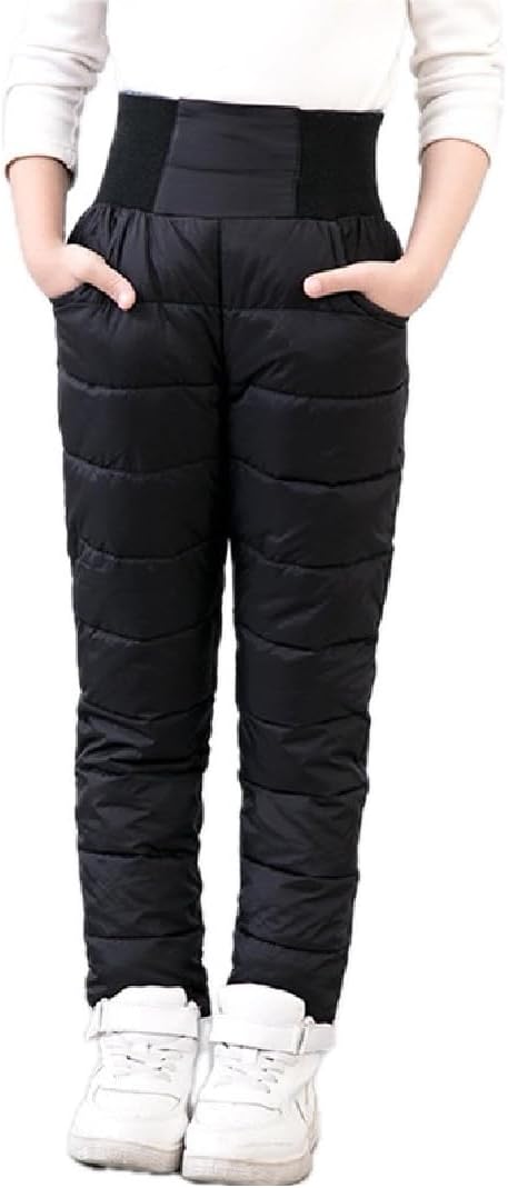 Boys Girls Kids Snow Pants Cotton Puffer Hight Rise with Pockets Warm for Winter Outdoor Activities