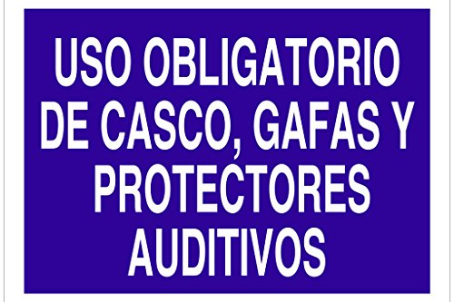 Plimpo Señal Poliestireno 297X210 Uso Obligatorio De Casco, Gafas Y Protectores Auditivos En Oferta Cofan O44Tpl297210 Señal Poliestireno, 297 X 210 Mm