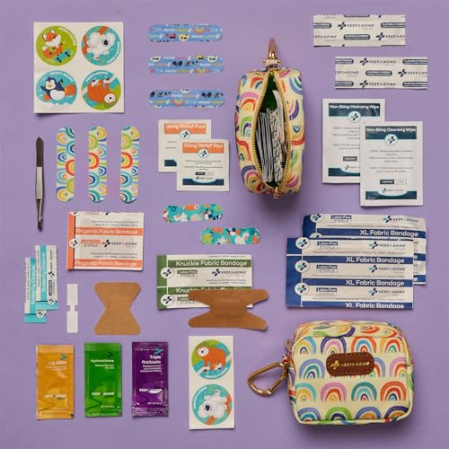 KeepGoing Small Travel First Aid Kit Kids – 60 Pc. Mini First Aid Kit for Purse, Diaper Bag, & Backpack with Latex-Free Bandages – 4 Oz., & 4.5 x 3.5 x 2 in, TSA-Approved - Image 3