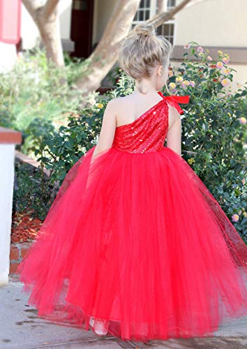 ekidsbridal One-Shoulder Sequin Tutu Flower Girl Dress Corset Dress Wedding Pageant Dresses Ball Gown Tutu Dresses3