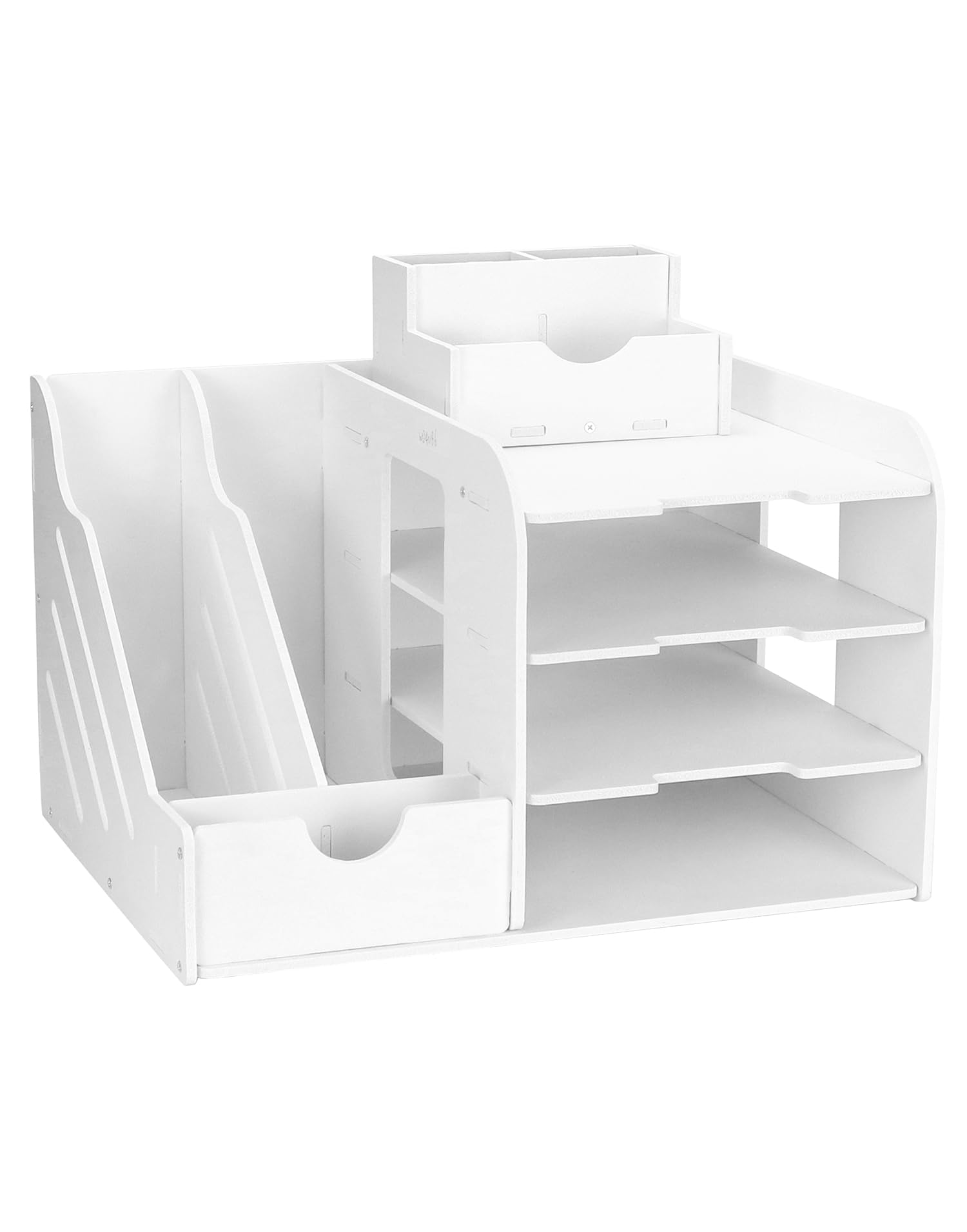 QWORK® Organizador de Escritorio de Oficina, Organizador Papeles, Soporte de Documentos A4, 4 Niveles