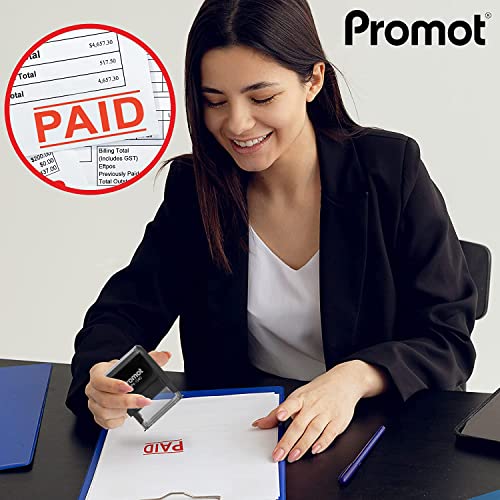 Promot Paid Stamp Self Inking Stamp - Paid Stamp For Office, Accounts Payable Stamp - Rubber Stamps For Retail Use, Red Ink Stamp, Self Inking Stamp For Business Supplies, Paid Stamper #TOP5
