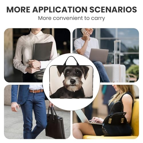 Maletín para portátil 14 pulgadas Cute Schnauzer miniatura 7