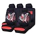 CAR PASS 11PCS Insparation Butterfly Universal Fit Car Seat Covers Set Package-Universal fit for Vehicles,Cars,suvs,vansAirbag Compatiable(Black with Red)