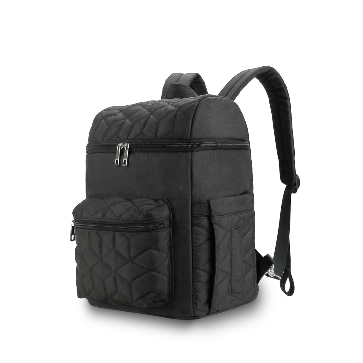 SONARIN Grande Capacità Multifunzionale Zaino Fasciatoio,Elegante Borsa per Pannolini Impermeabile Zaino Mamma Neonato Borsa Fasciatoio da Viaggio Portatile con Ganci per Passeggino(Nero)