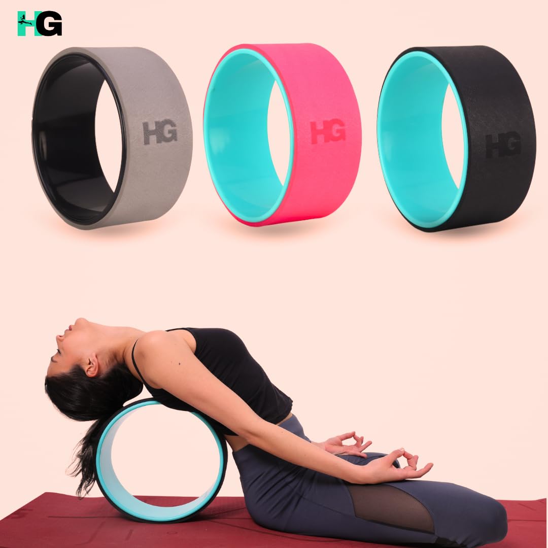 HOMEGALLEY Yoga Wheel with 2 Yoga Blocks and Strap for Stretching