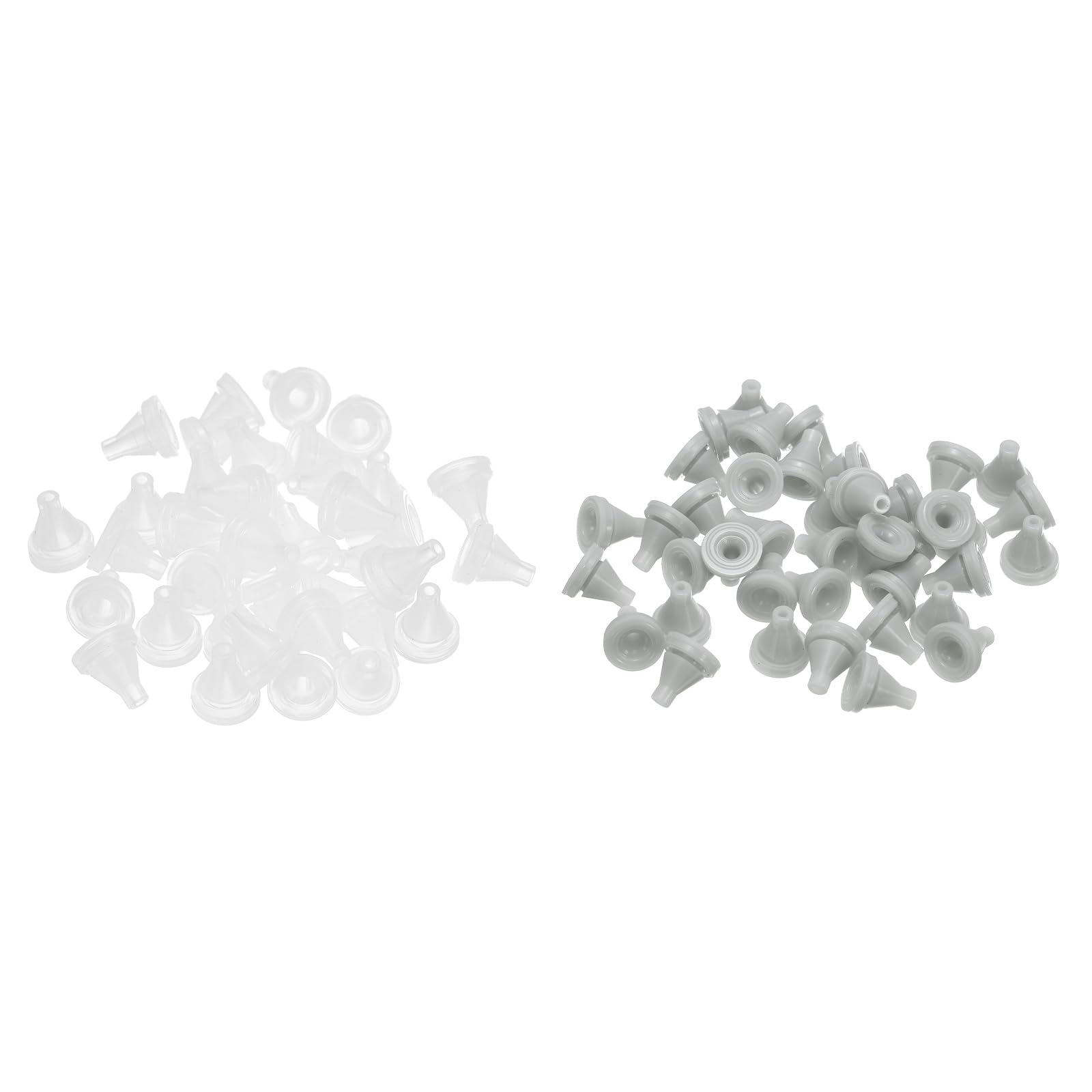 sourcing map 40pcs Shower Head Replacement Nozzles, Silicone Nozzle Universal Sprinkler Spout Round Nib Fit 4mm Hole Heat Resistant Spray Hole for Bathroom Rain Shower Head, Transparent/Gray
