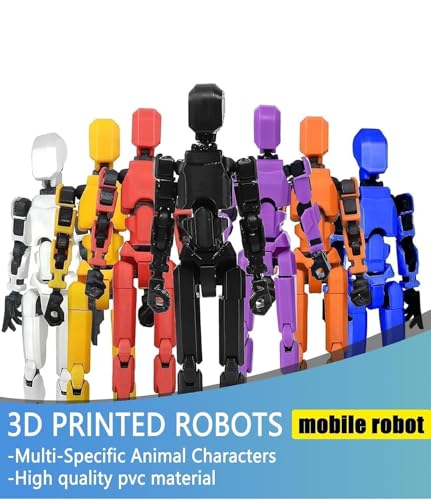 Image of ONNGEO 2 PC Action Figures Titan 13, 3D Printed Multi-Joint Movable Robot, T13 Lucky Action Figure, Dummy Robot Action 13, Desk Decoration Creative Robots, Nova 13 Mechanical Doll | Metallic Finish