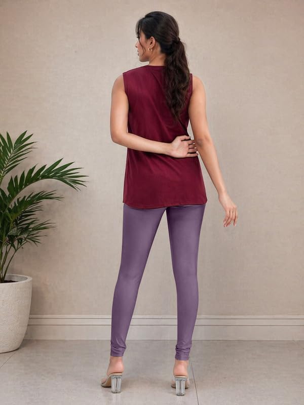 Image of TRENDMALLS Women's Microfiber Elastane Stretch Soft Churidar Length Leggings with Ultrasoft Waistband
