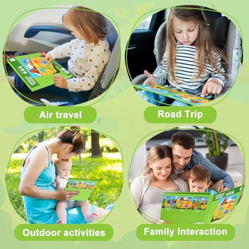 Image of ASTARON Magnetic Puzzles,61 Pieces Dinosaur Kids Educational Travel Toys | Folding puzzle book, each book contains 3 scenes, 3 difficulty levels, advanced puzzle book, easy to store, educational toy