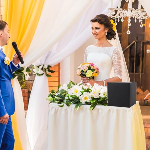 Image of Hxezoc Black Card Box with Slot 7.9 inch Wedding Favors Card Box Receiving Money Box Envelope Holder for Reception, Wedding, Baby Showers, Anniversary, Retirement, Birthday Party, Graduation Decorations