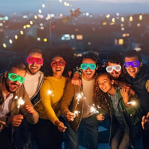 Image of FAVELA 5 PCS LED Light Goggles For Night Party and Birthday Return Gifts For Kids| flashing light goggles | light up glasses for kids. (LED GOGGLES SET OF 5PCS)