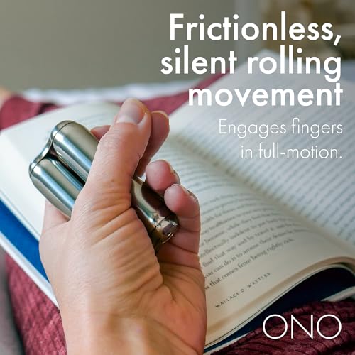 Image of ONO Roller - Handheld Fidget Toy for Adults | Help Relieve Stress, Anxiety, Tension | Promotes Focus, Clarity | Compact, Portable Design (Natural, Junior Size - Stainless Steel)