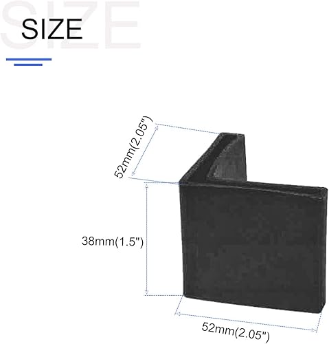 Miniatura 7 de Almohadillas angulares de hierro para muebles (1.181 in1.18 pulgadas), 4 unidades, cubiertas de plástico en forma de L para pies de muebles,