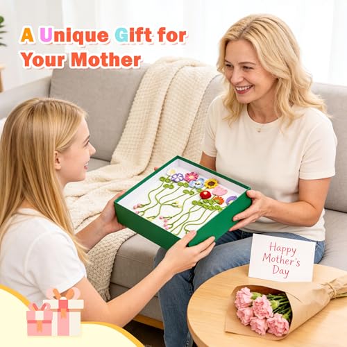 Image of Joyclub Crochet Kit for Beginners 10 Flower Bookmarks for Adults | Flower bookmark with video and written guidance; first projects and handmade gifts for crochet starter book lovers teacher
