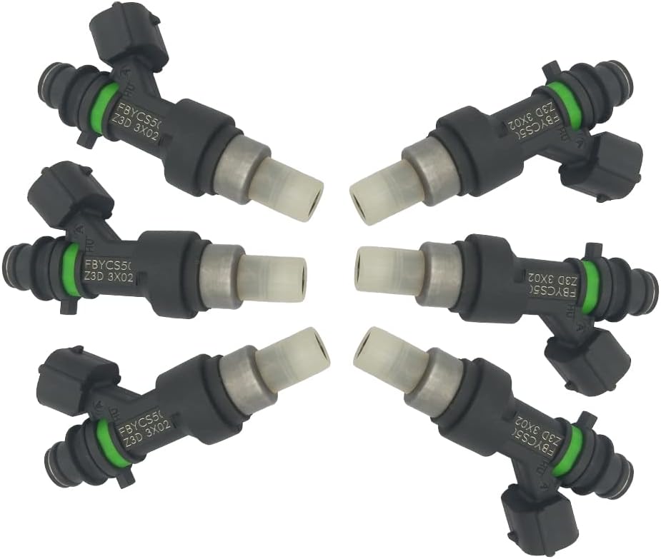 JESBEN 15710-66J00 6pcs Fuel Injectors 18 Holes Replacement for Suzuki Grand Vitara 2.7L-V6 2006-2008 FBYCS50 1571066J00