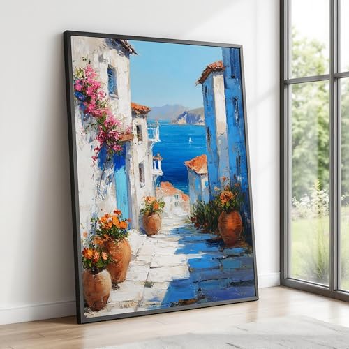 Toile village méditerranéen 40x60 cm pour illuminer un mur sombre