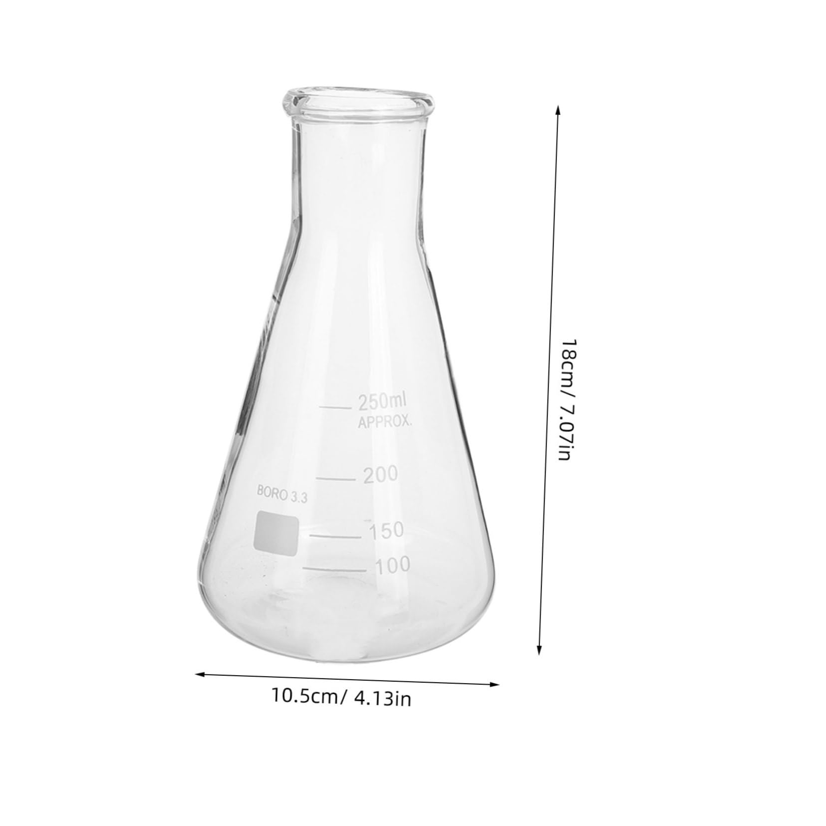 Juego De 5 Matraces Erlenmeyer Cónicos Graduados De Vidrio De Borosilicato Resistente Al Calor (50 Ml, 150 Ml, 250 Ml, 500 Ml, 1 L) Para Laboratorio y Experimentos Científicos