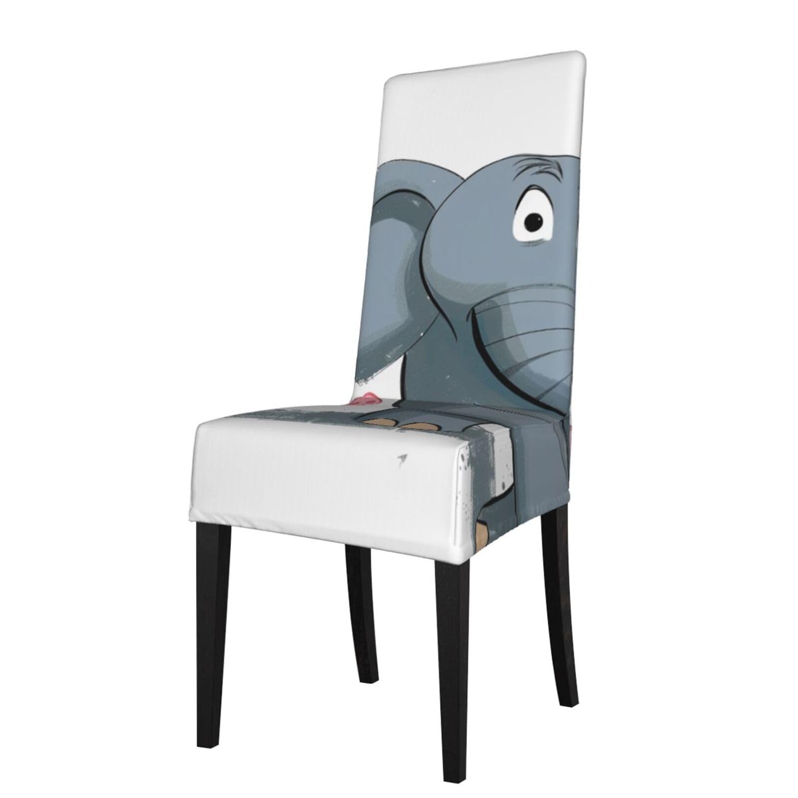 WPKJU Elephant and Piggie Print Dining Chair Covers Removable Chair Seat Covers Decorative for Kitchen & Bar Stools