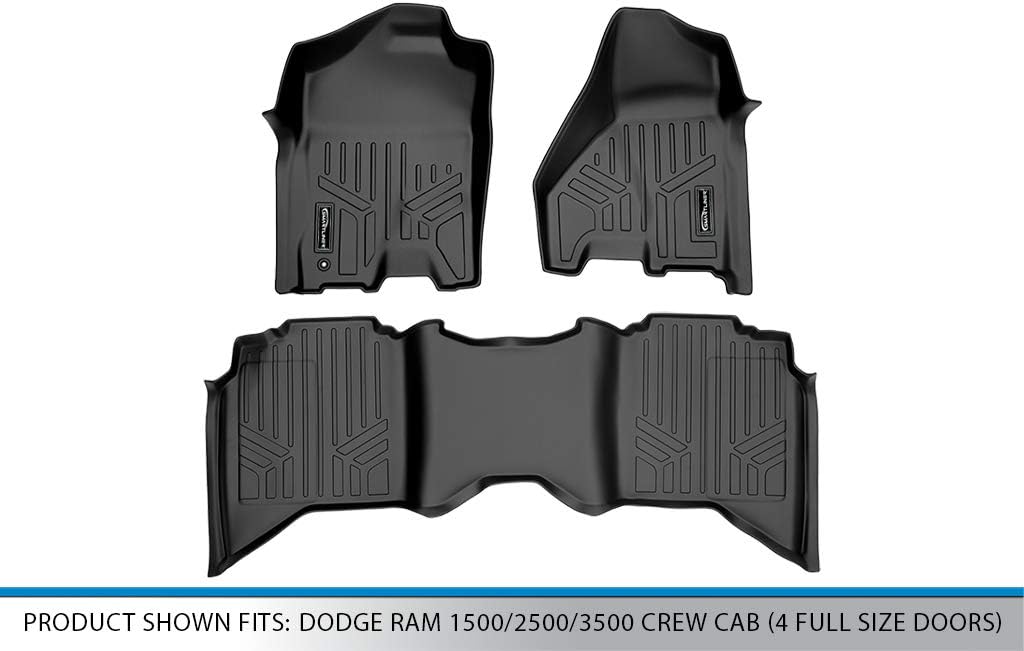 Fеаturеd Prоduсt MAXLINER Floor Mats 2 Row Liner Set Black for 2009-2012 Dodge Ram 1500 Crew Cab / 2010-2012 Ram 2500/3500 Crew Cab (4 Full Size Doors)