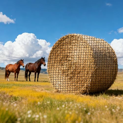 VEVOR Round Bale Hay Net, 5.91 x 5.91 x 5.91 ft, 1.65 inch Holes, PE Material...