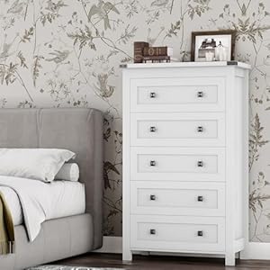 Talldresserforbedroomwhitedresserwith5drawerwoodstoragetowerchestlargeorganizercabinetforkidsroomlivingroomhallwayentrywayclosetoffice  Urban Country Home Decor Tall dresser for bedroom white dresser with 5 drawer wood storage tower chest large organizer cabinet for kids room living room hallway entryway closet office  urban country home decor