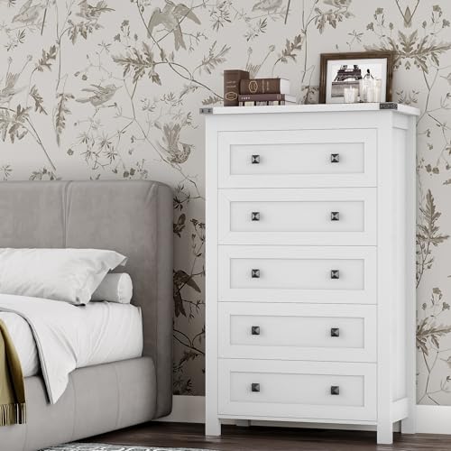 Talldresserforbedroomwhitedresserwith5drawerwoodstoragetowerchestlargeorganizercabinetforkidsroomlivingroomhallwayentrywayclosetoffice  Urban Country Home Decor Tall dresser for bedroom white dresser with 5 drawer wood storage tower chest large organizer cabinet for kids room living room hallway entryway closet office  urban country home decor