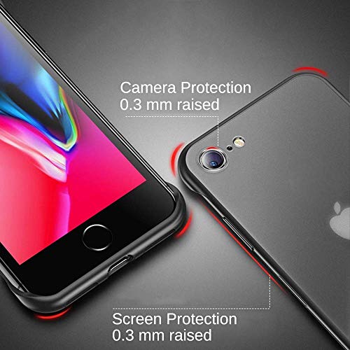 Image of REALCASE iPhone 6s Back Cover | Stylish Frameless Matte TPU Bumper | Full Protective Shockproof Case Back Cover for iPhone 6 / 6s (FR-Black)