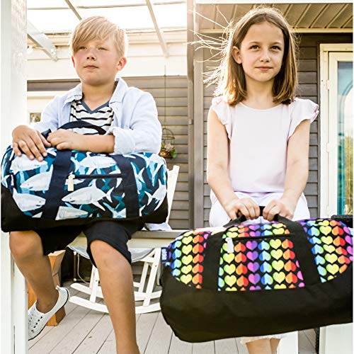 Wildkin Kids Overnighter Duffel Bags For Boys & Girls, Perfect For Early Elementary Sleepovers Duffel Bag For Kids, Carry-On Size & Ideal For School Practice Or Overnight Travel Bag (Rainbow Hearts) #TOP4