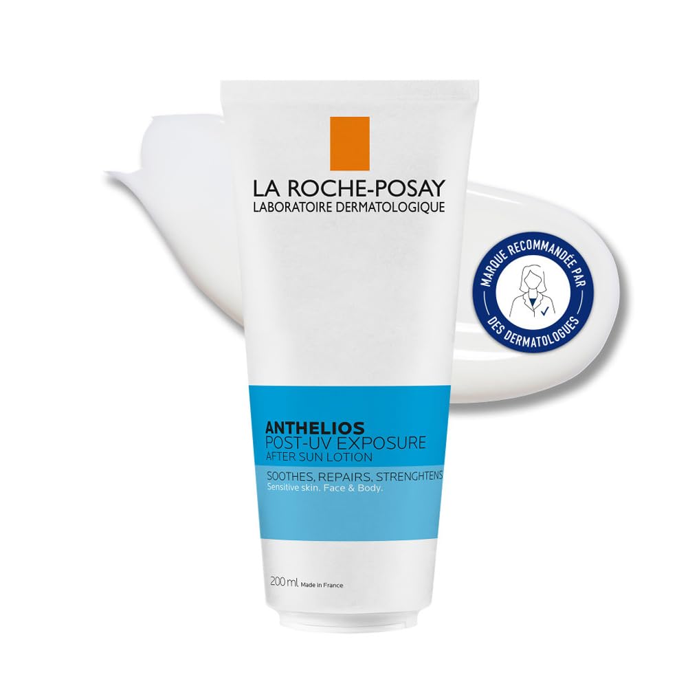 La Roche Posay Sensitive After-Sun Milk for Sensitive Skin, Intensive Moisture, with Panthenol, Thermal Water and Glycerin, Anthelios Post UV, 200 ml