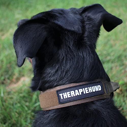 Café Viereck ® Hundehalsband Hundegeschirr Patch für Hunde mit Klett - 11 x 3 cm (Therapiehund)