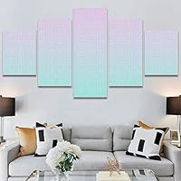 SIGNWIN 5 Panel Canvas Wall Art Modern Art Contemporary Digital Art Dramatic Geometric Multicolor Patterns for Home Decorations Ready to Hang - 60