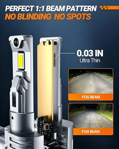 Image of SEALIGHT H13 ledlights for car, Headlight Bulbs 80000 Lumens, High Performance Halogen Replacement, High Beam Low Beam Fog Light Bulbs, 2 Pack